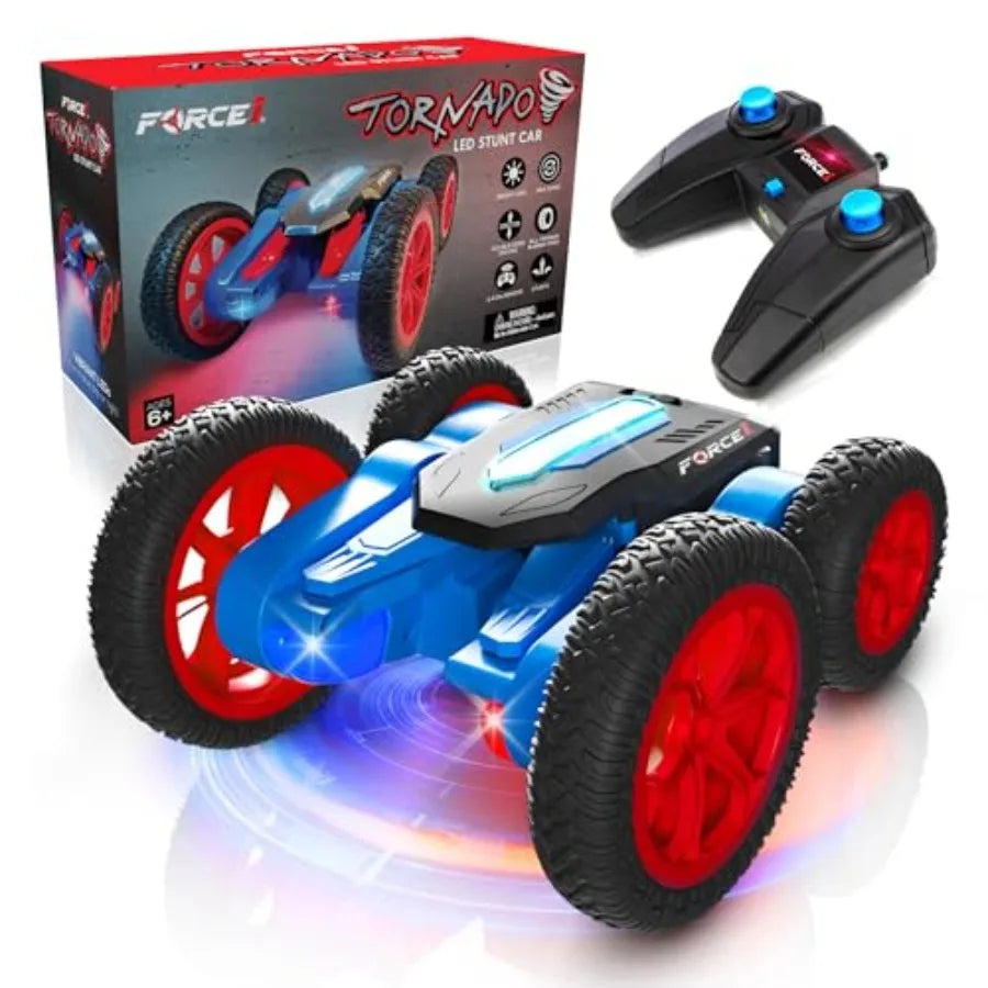 LED Remote Control Car for - Double Sided Driving Fast RC Cars 360 Flips, Outdoor 4WD Off Road Stunt RC Car, All Terrain Tires,