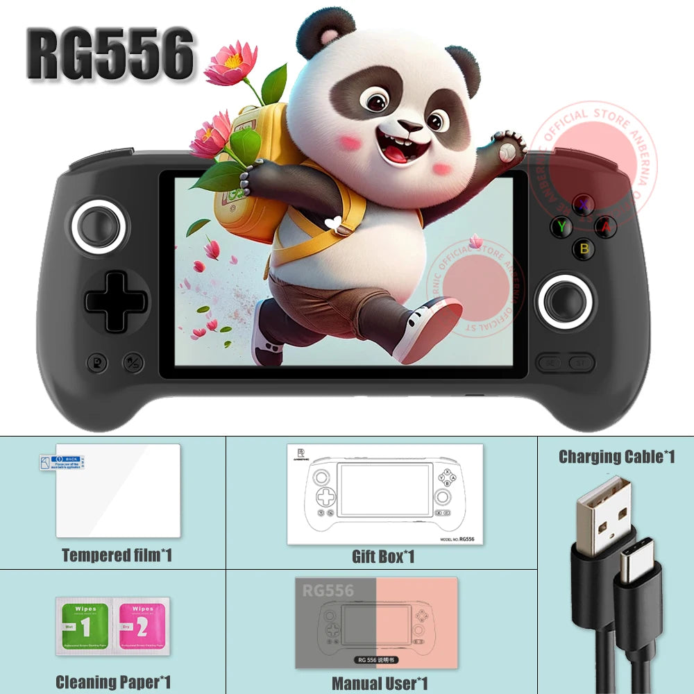 ANBERNIC RG556 Retro Handheld Game Android 13 5.48 inch Touch OLED Screen Support DP WiFi Bluetooth Hall Rocker Battery 5500mAh
