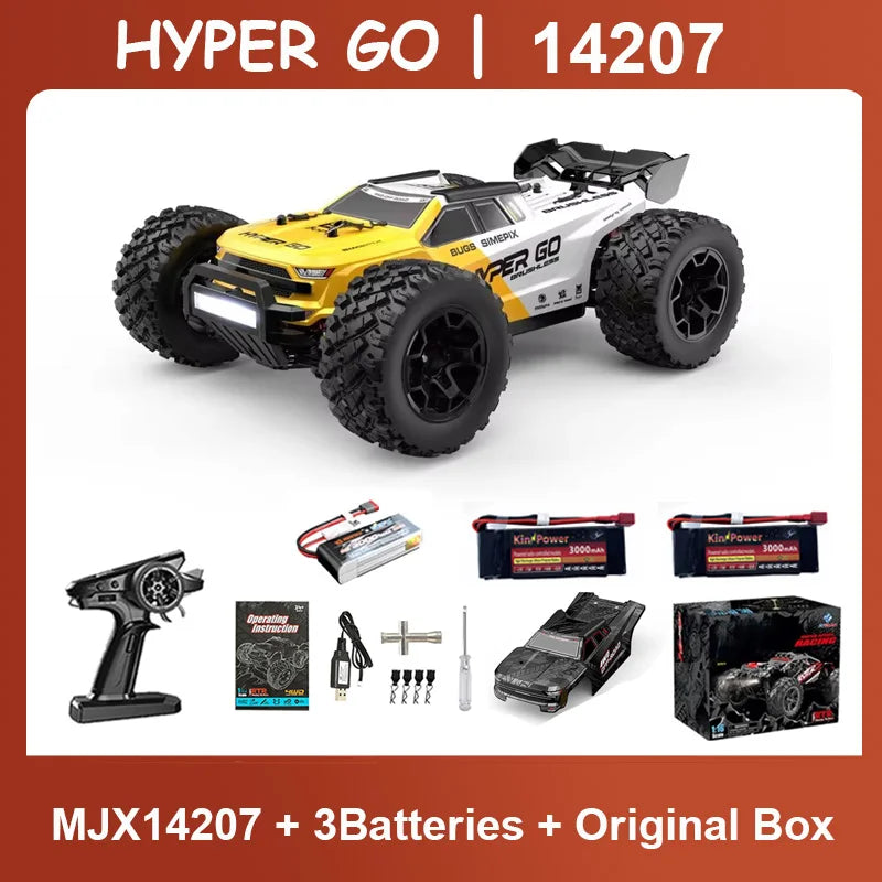 HYPER GO MJX 14207 14208 1/14 RC Car 41-53km/h Brushless 2.4G Remote Control 4WD Off-road High Speed RC Car Truck Hobby Toy