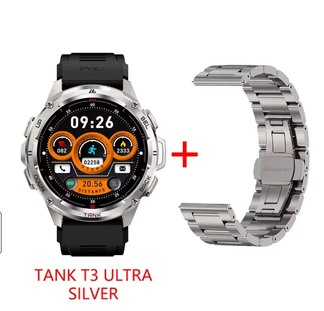2025 Original KOSPET TANK T3 Ultra GPS Smart Watch for Men Rugged Smartwatch 470mAh Fitness AMOLED Bluetooth Electronic Watches