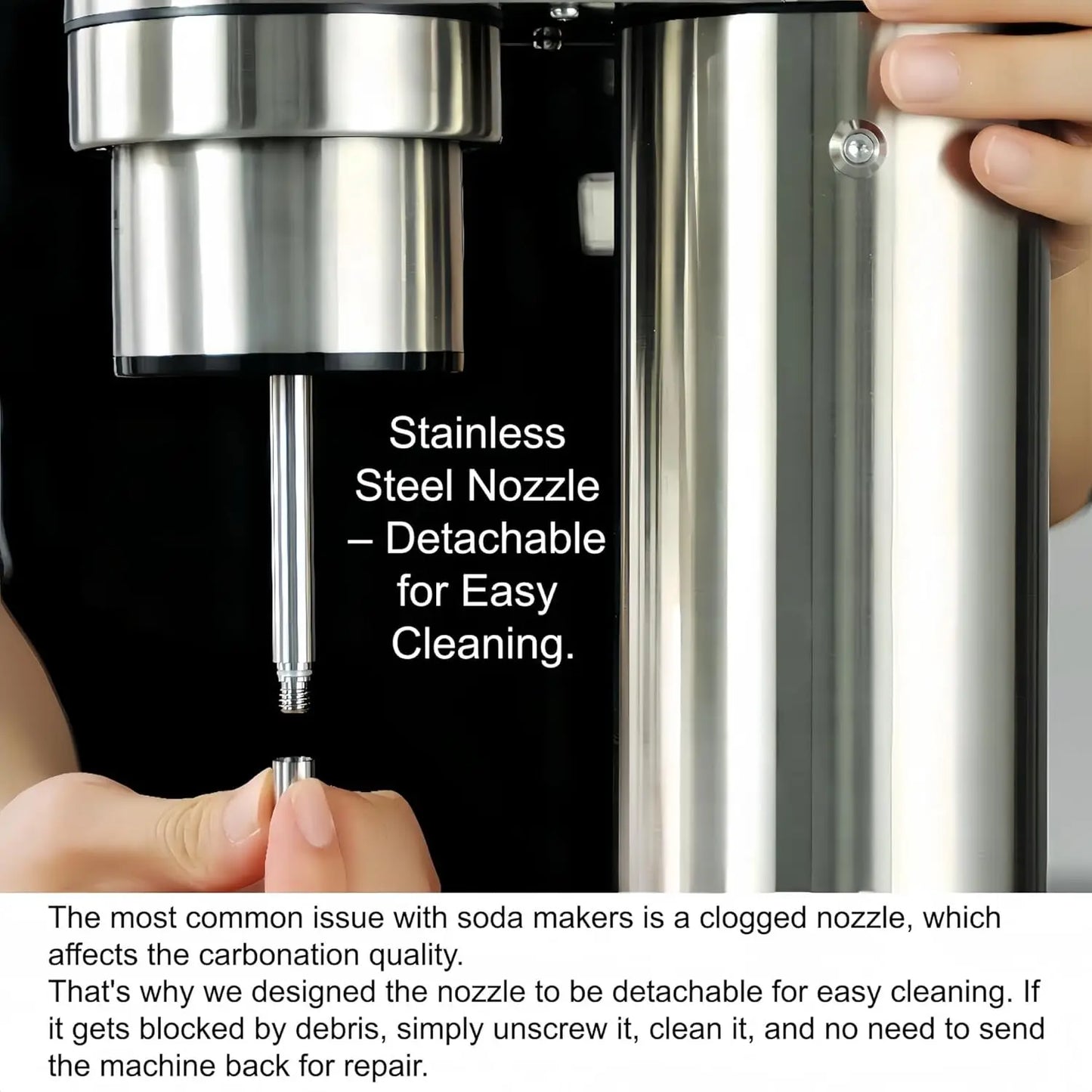 304 StainlSteel Sparkling Water Maker -Carbonates Any Drink Soda Maker, Carbonator Machine with BPA