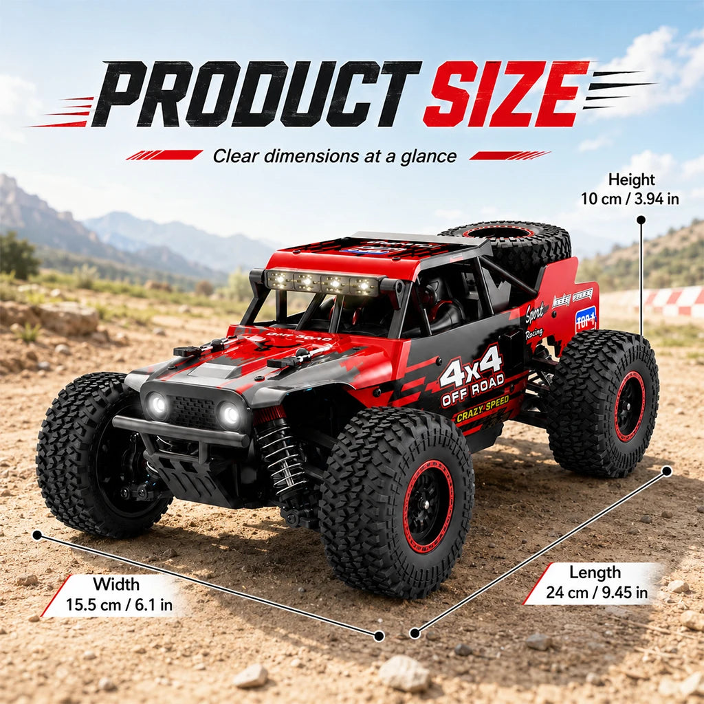 ZNLYRION RC Car Monster SG202MAX Scale1:16 Truck 4WD Brushless 55KM/H 2.4G Remote Control Off-Road Car with LED Lights for Boys Adults