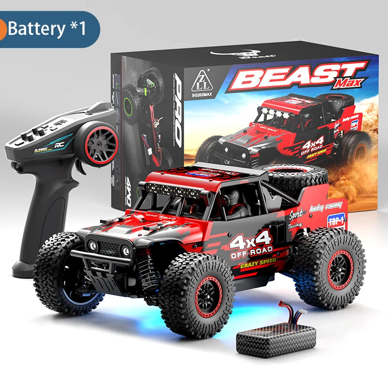 ZNLYRION RC Car Monster SG202MAX Scale1:16 Truck 4WD Brushless 55KM/H 2.4G Remote Control Off-Road Car with LED Lights for Boys Adults