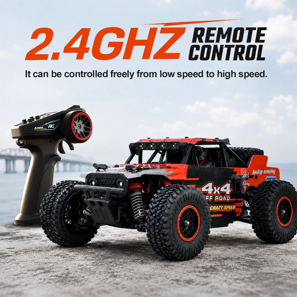 ZNLYRION RC Car Monster SG202MAX Scale1:16 Truck 4WD Brushless 55KM/H 2.4G Remote Control Off-Road Car with LED Lights for Boys Adults