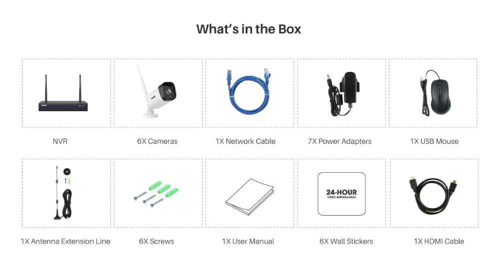 ANNKE WiFi Video Surveillance System with 5MP NVR 3MP IP Cameras Audio Recording Security Cameras AI Detection CCTV Cameras Kit
