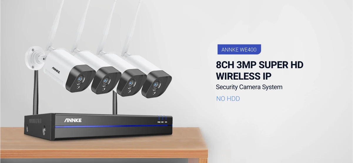 ANNKE WiFi Video Surveillance System with 5MP NVR 3MP IP Cameras Audio Recording Security Cameras AI Detection CCTV Cameras Kit
