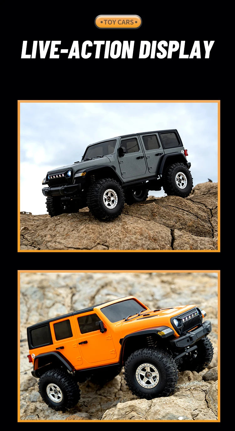 1/18 Scale RC Car C8801 RC Model 2.4G 4WD Simulation Off-Road Crawler Climbing Remote Control Truck with LED Lights Toys