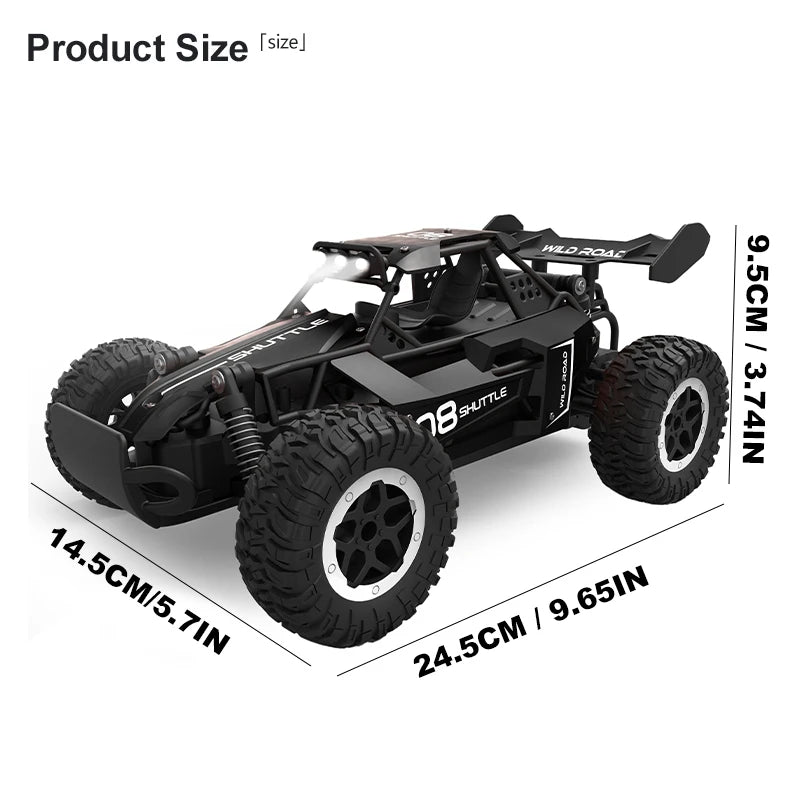 ZNLYRION 1:16 Alloy RC Off Road Car 2.4G Wireless Remote Control High Speed Buggy With LED Light Shock Absorber Kids Toy Racing Vehicle