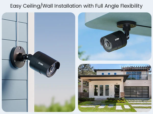 ZOSI 8CH 1080P Security Camera System 4-in-1 H.265+ DVR Outdoor IP66 Waterproof CCTV Cameras with IR Night Vision LEDs Home Surveillance System