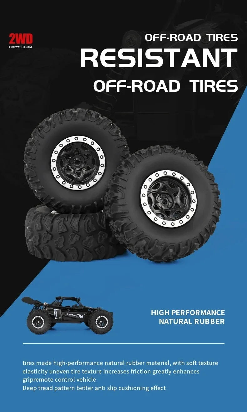 ZNLYRION 1:16 Alloy RC Off Road Car 2.4G Wireless Remote Control High Speed Buggy With LED Light Shock Absorber Kids Toy Racing Vehicle