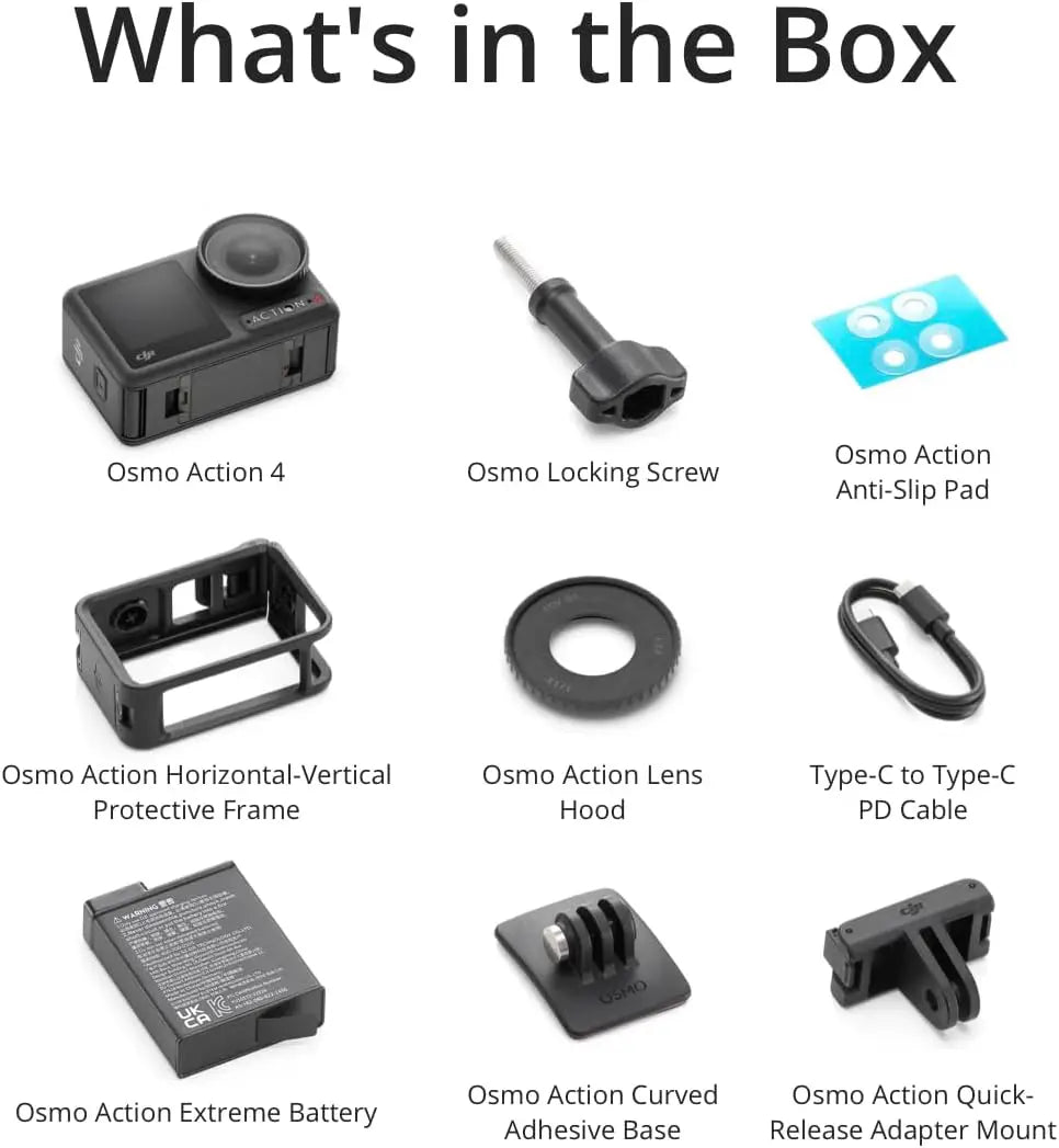 Open Box-DJI Osmo Action 4 Standard Combo Waterproof Action Camera 1/1.3" Sensor 4K/120fps Video Low-Light Imaging 10-bit D-Log M Vlogging Camera