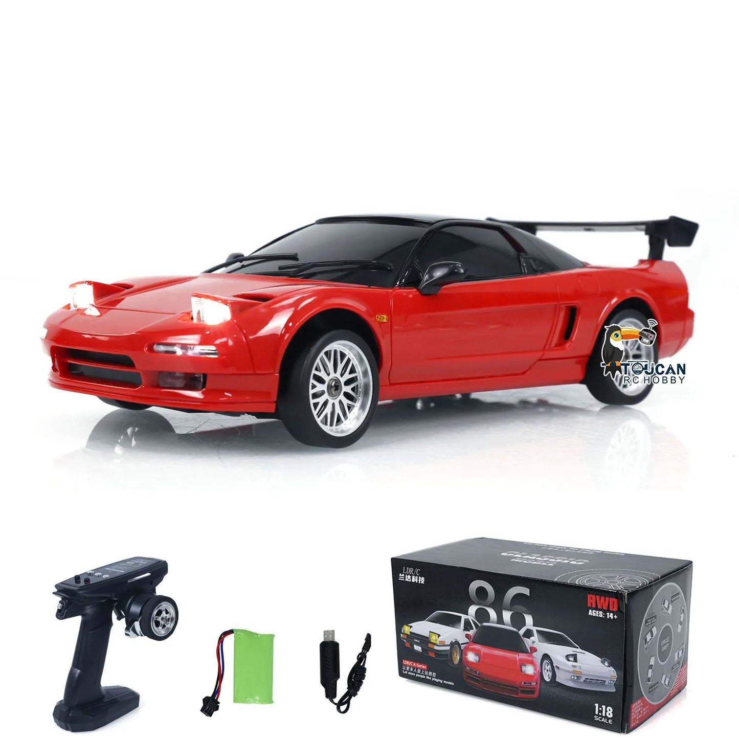 US Stock 1:18 Toys LDRC LD1803 2WD RC Drift Car Wireless Control Racing Vehicle with Gyroscope High-speed Drifting Model Fun