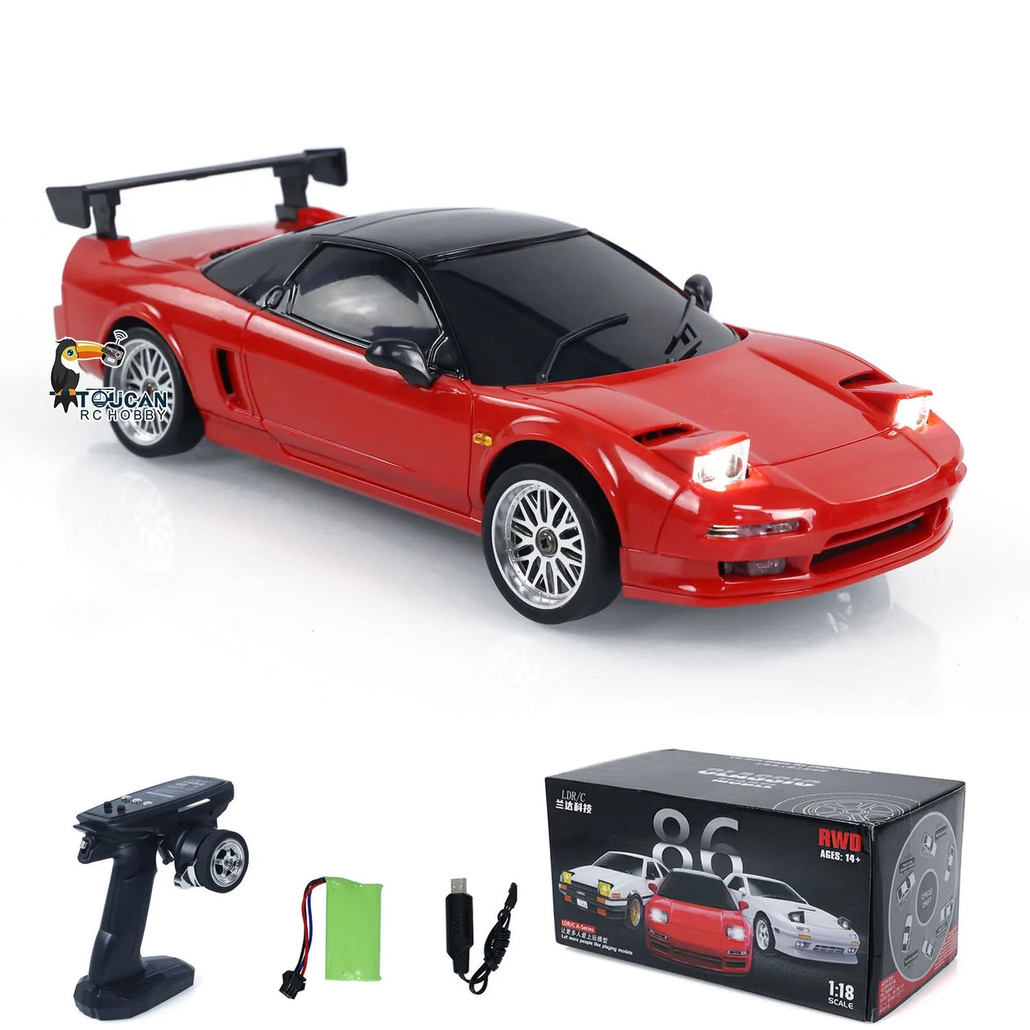 US Stock 1:18 Toys LDRC LD1803 2WD RC Drift Car Wireless Control Racing Vehicle with Gyroscope High-speed Drifting Model Fun