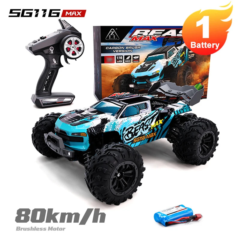 ZNLYRION RC Buggy 1:16 4 Wheel Drive Off-Road SG116MAX PRO Vehicle Optional Brushless Motor Anti-Slip Tire Remote Control Racing Truck