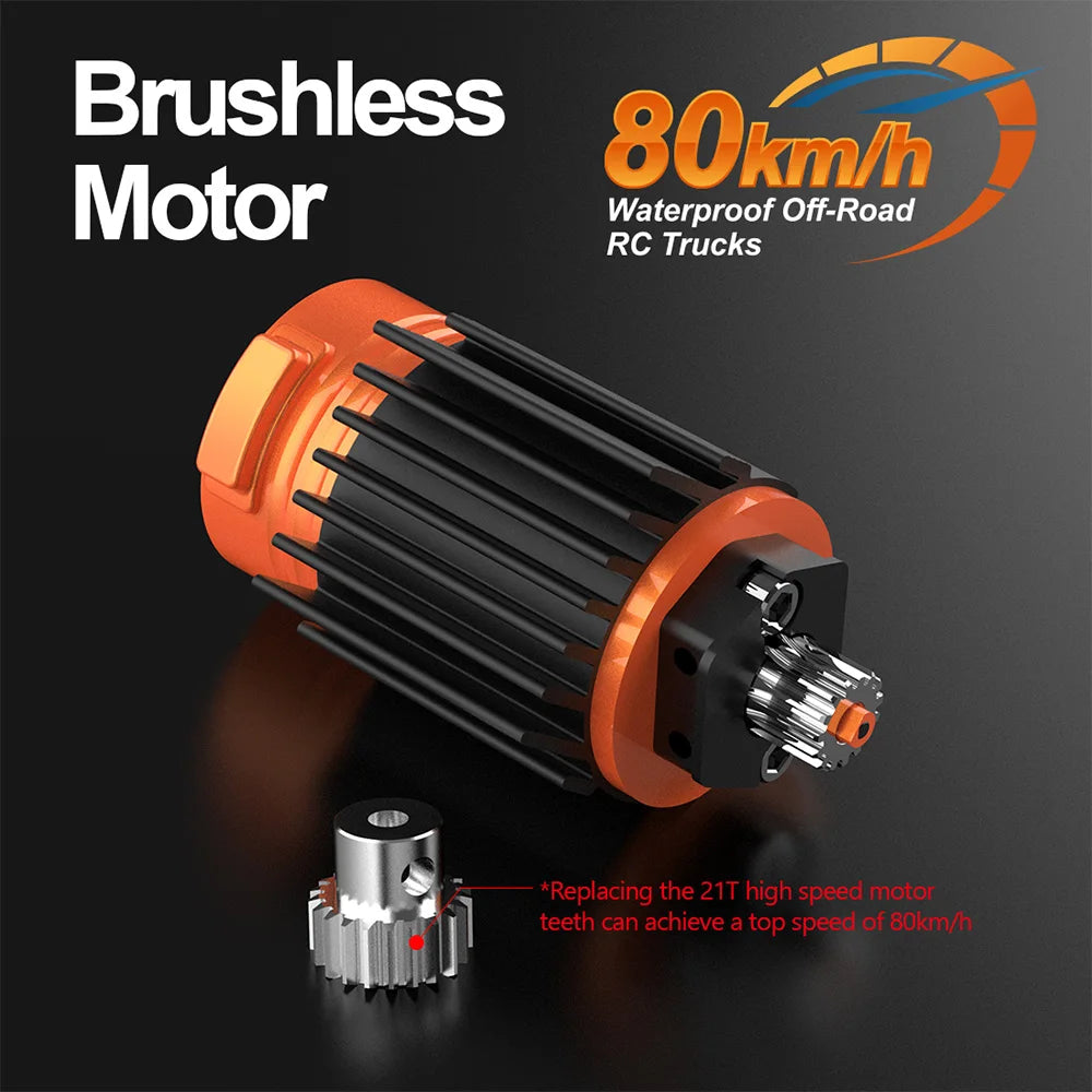 JIUSI PT14R/MT14R V1-V2 1/14 RC Brushless Racing Car 3S Battery 4WD 80km/h 35C High Speed Off-road RC Truck Toys as Gift