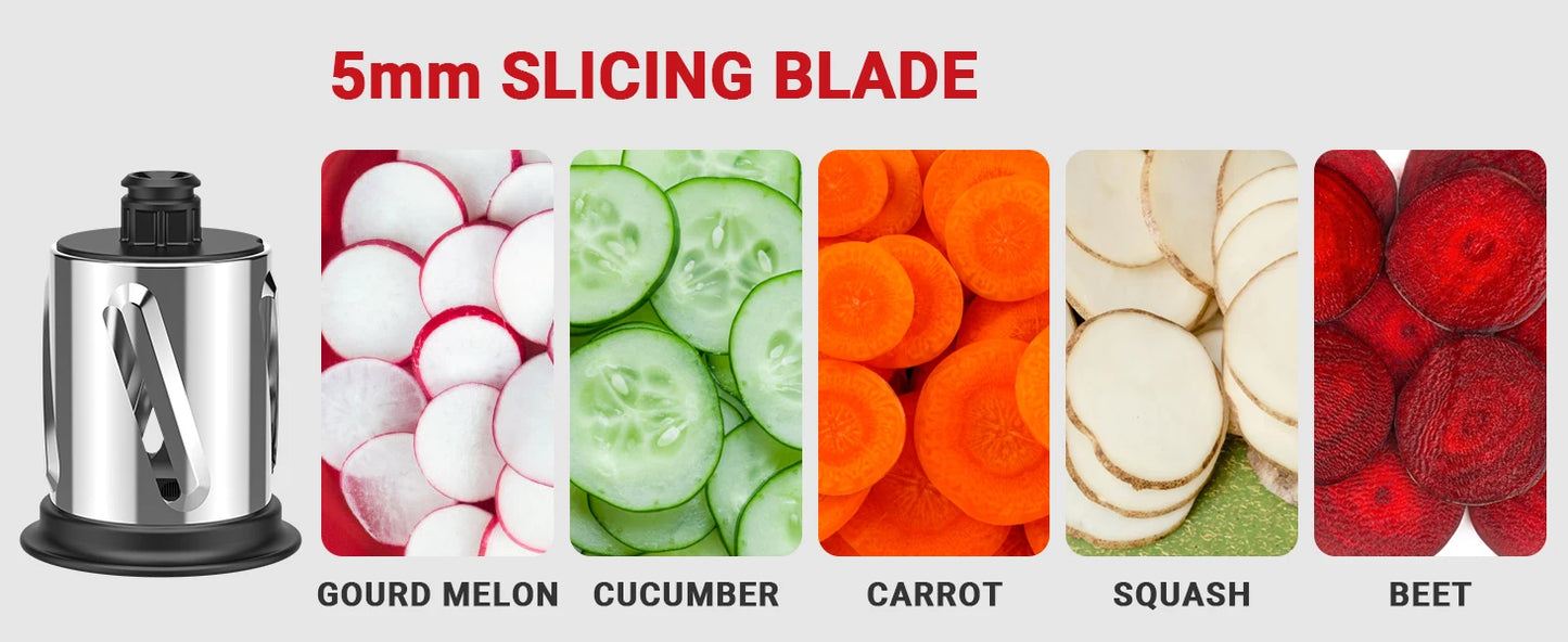 Stainless Steel Slicer Shredder Attachment for KitchenAid Stand Mixers Salad Maker Grinding Powder with 4 Blades