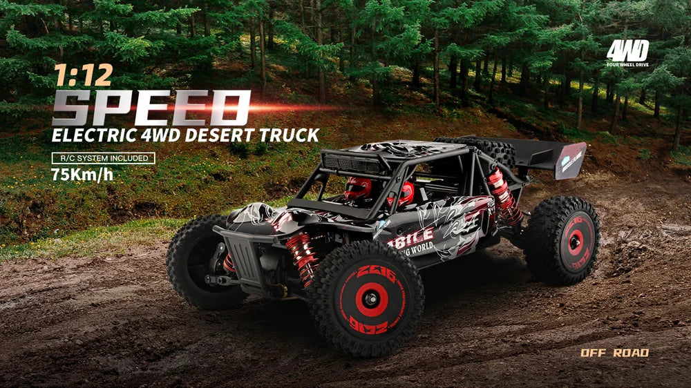 WLtoys 124016 124017 RC Car 75km/h High Speed Remote Control Crawler 2.4G Electric 4WD Off-Road Drift Climbing Racing Vehicle Toys Brushless Motor