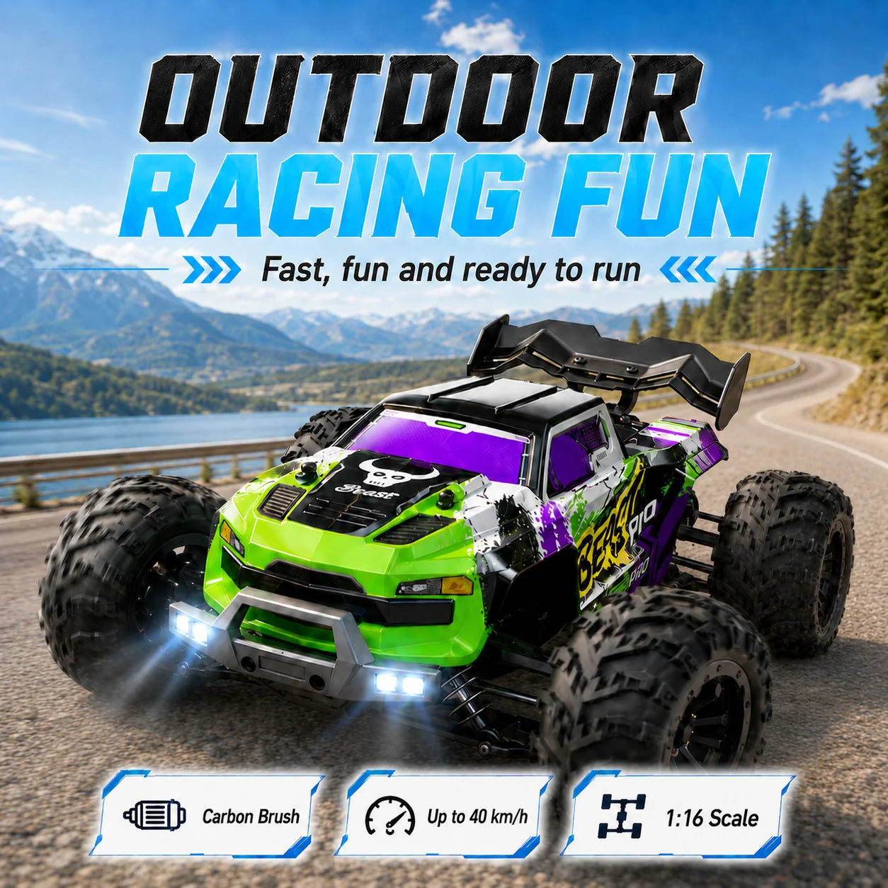 ZNLYRION RC Buggy 1:16 4 Wheel Drive Off-Road SG116MAX PRO Vehicle Optional Brushless Motor Anti-Slip Tire Remote Control Racing Truck