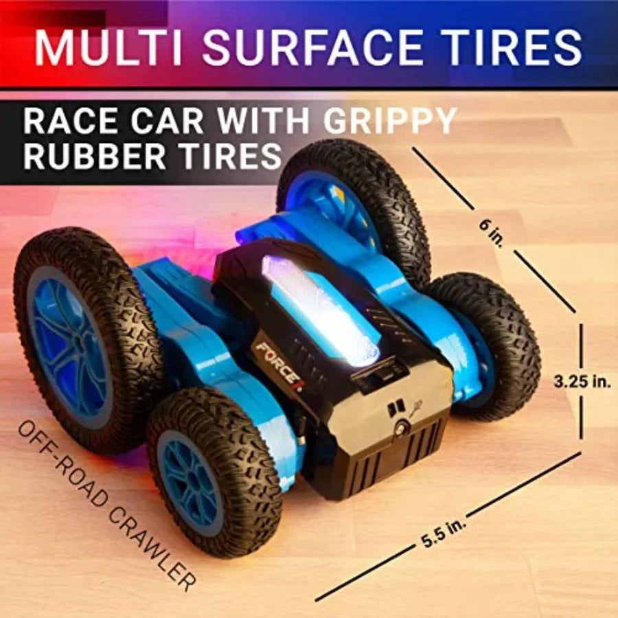 LED Remote Control Car for - Double Sided Driving Fast RC Cars 360 Flips, Outdoor 4WD Off Road Stunt RC Car, All Terrain Tires,