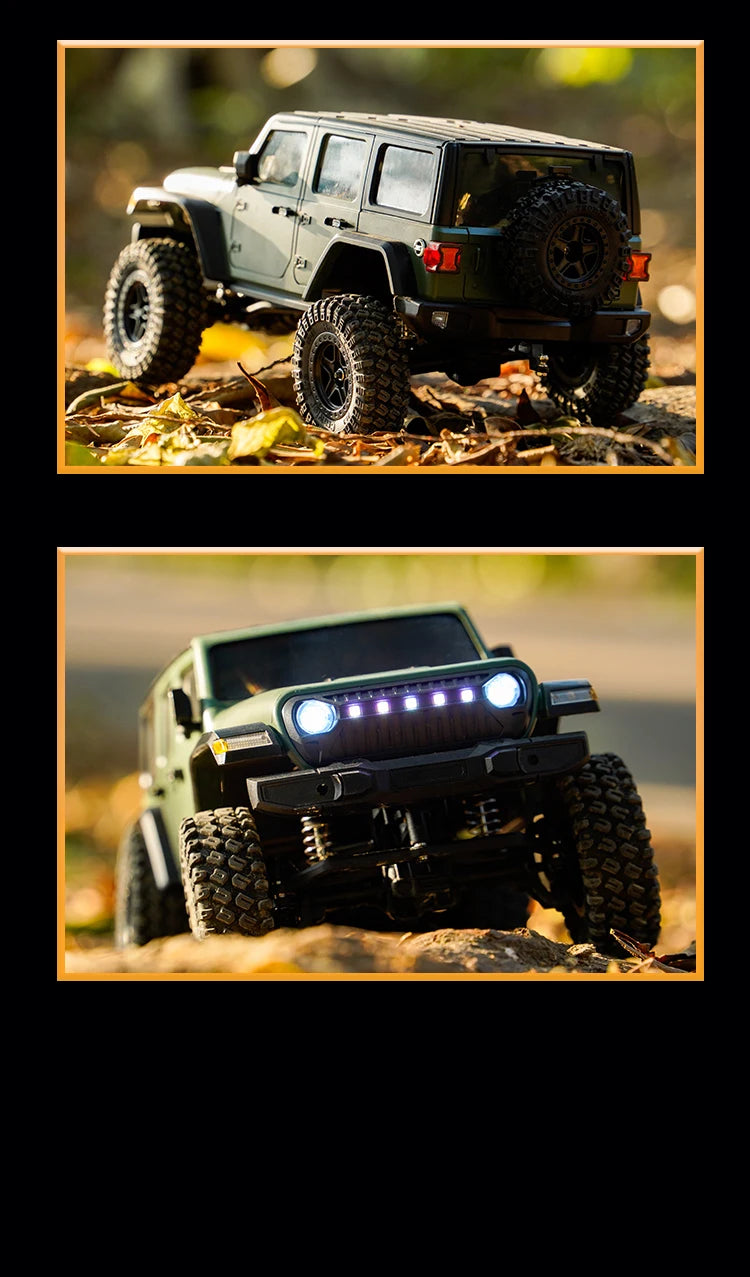 1/18 Scale RC Car C8801 RC Model 2.4G 4WD Simulation Off-Road Crawler Climbing Remote Control Truck with LED Lights Toys