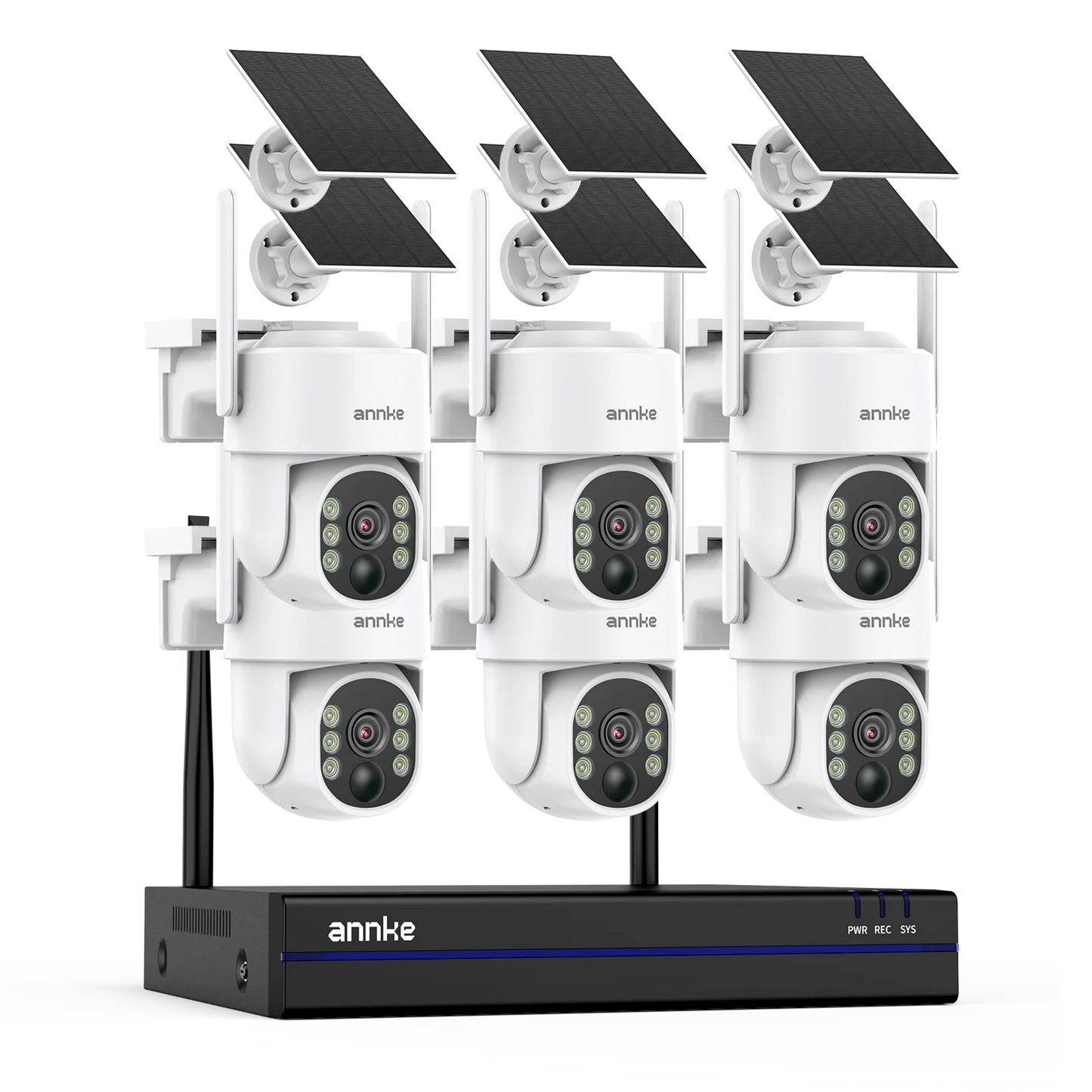 Annke 4MP Wireless PT Solar Camera 16CH NVR 2.4G&5.8G dual-band Security Camera Solar Built-in Battery wireless camera system