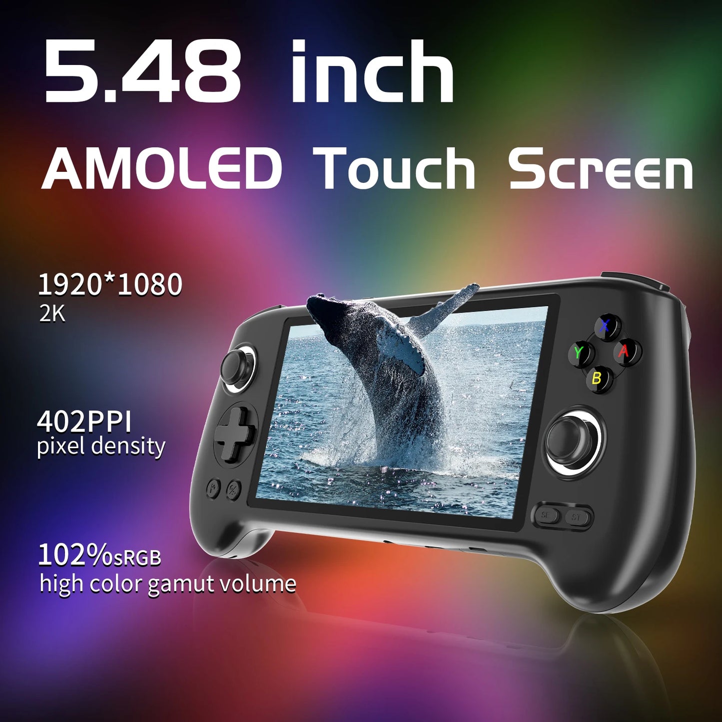 ANBERNIC RG556 Retro Handheld Game Android 13 5.48 inch Touch OLED Screen Support DP WiFi Bluetooth Hall Rocker Battery 5500mAh