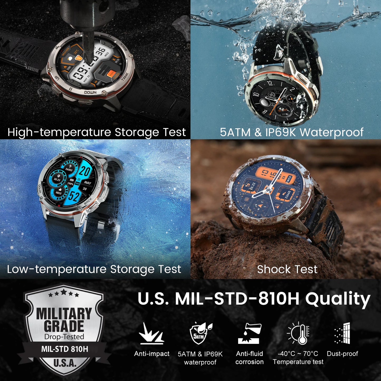 2025 Original KOSPET TANK T3 Ultra GPS Smart Watch for Men Rugged Smartwatch 470mAh Fitness AMOLED Bluetooth Electronic Watches