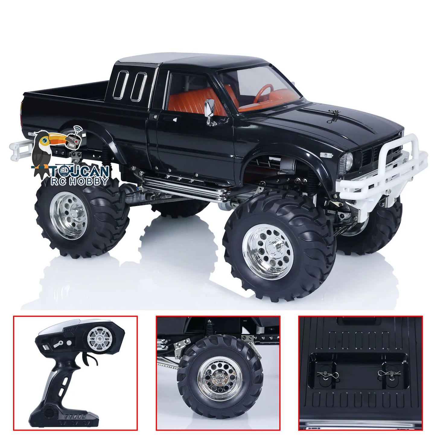 RTR HG 1/10 Off-road Vehicles RC Pickup Model 4*4 Rally Car Series Car Racing Crawler 2.4G Radio System Black