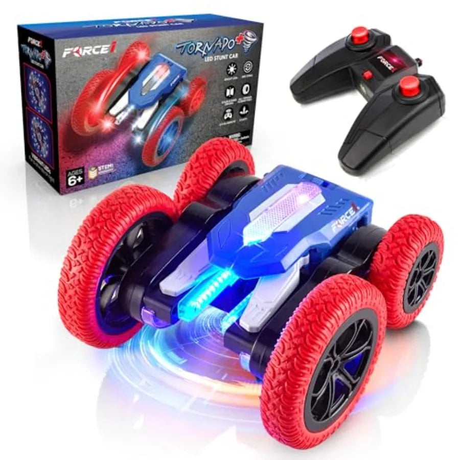 LED Remote Control Car for - Double Sided Driving Fast RC Cars 360 Flips, Outdoor 4WD Off Road Stunt RC Car, All Terrain Tires,