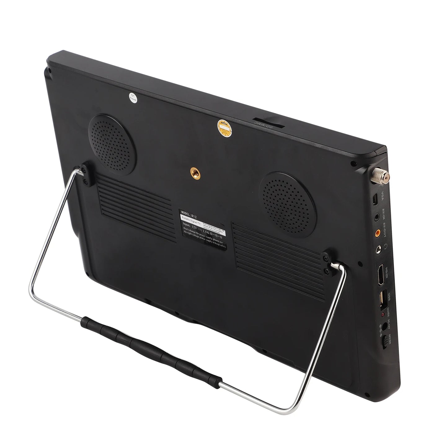 Car Digital TV 12in Color Screen 1080P Car Digital TV ATV/UHF/VHF Stereo Surrounding Car Television Car Television Portable TV
