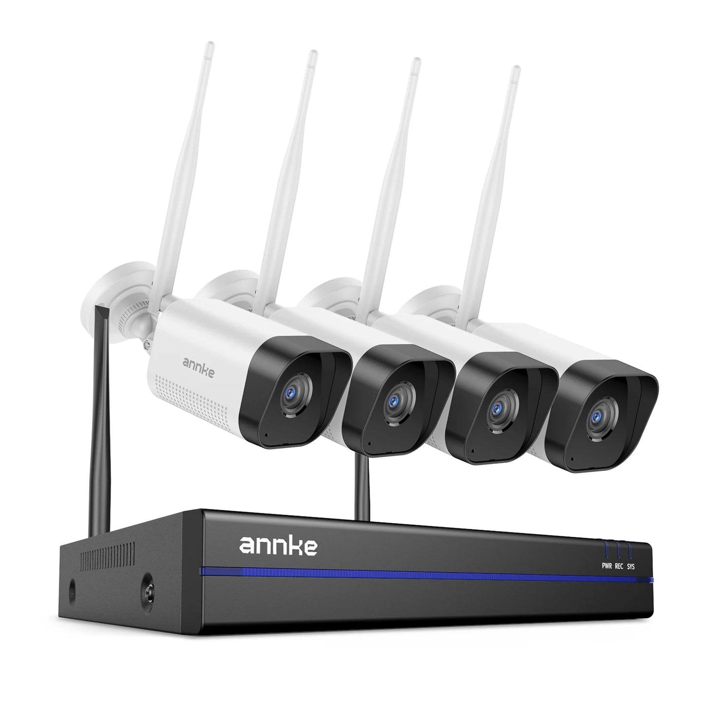 ANNKE WiFi Video Surveillance System with 5MP NVR 3MP IP Cameras Audio Recording Security Cameras AI Detection CCTV Cameras Kit