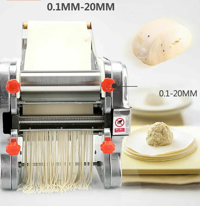 550W Electric Noodle Press Machine Stainless Steel Desktop Pasta Dumpling Maker Commercial Dough Roller Kneading Noodle Machine