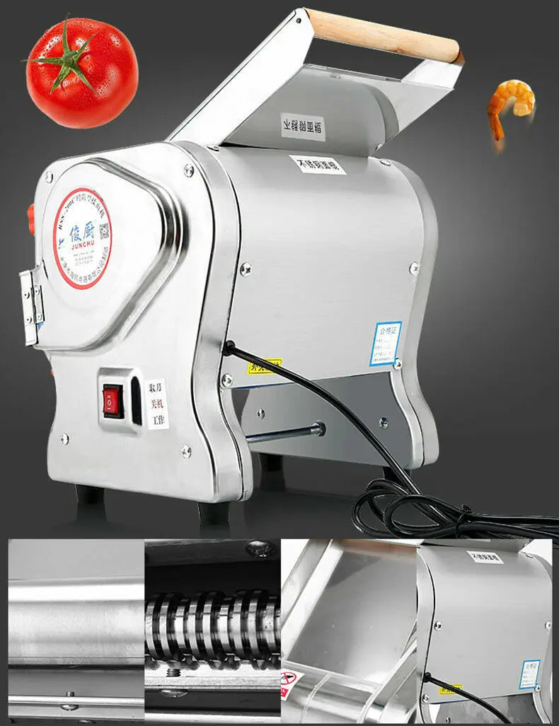 550W Electric Noodle Press Machine Stainless Steel Desktop Pasta Dumpling Maker Commercial Dough Roller Kneading Noodle Machine