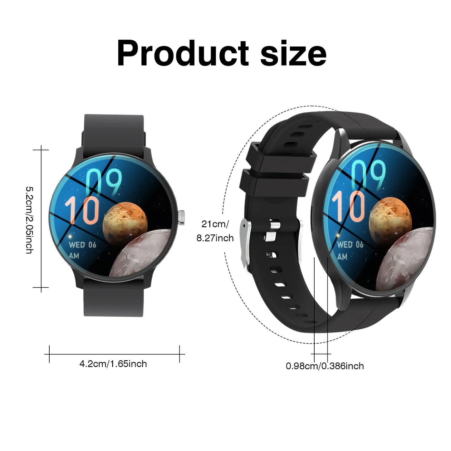 1.65-inch Full Screen Touch Sports Smartwatch with Wireless Call/message Reminder/multiple Sports Modes,music Playback,Compatible with Android&Iphone, Valentine'S Day/Christmas/New Year/Birthday Watch Gift, Suitable for Famil