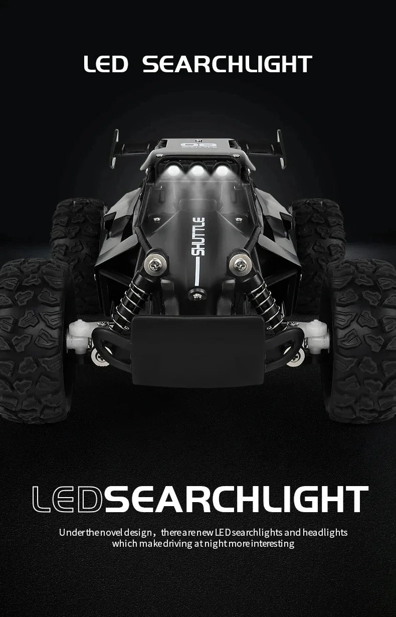 ZNLYRION 1:16 Alloy RC Off Road Car 2.4G Wireless Remote Control High Speed Buggy With LED Light Shock Absorber Kids Toy Racing Vehicle