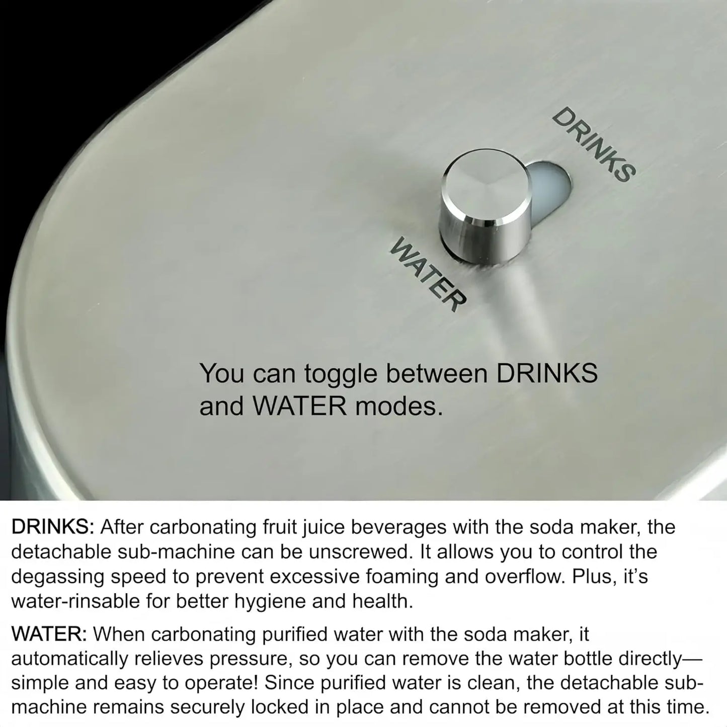 304 StainlSteel Sparkling Water Maker -Carbonates Any Drink Soda Maker, Carbonator Machine with BPA