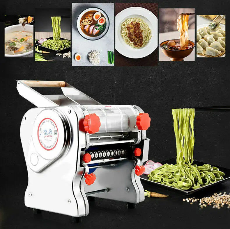 550W Electric Noodle Press Machine Stainless Steel Desktop Pasta Dumpling Maker Commercial Dough Roller Kneading Noodle Machine