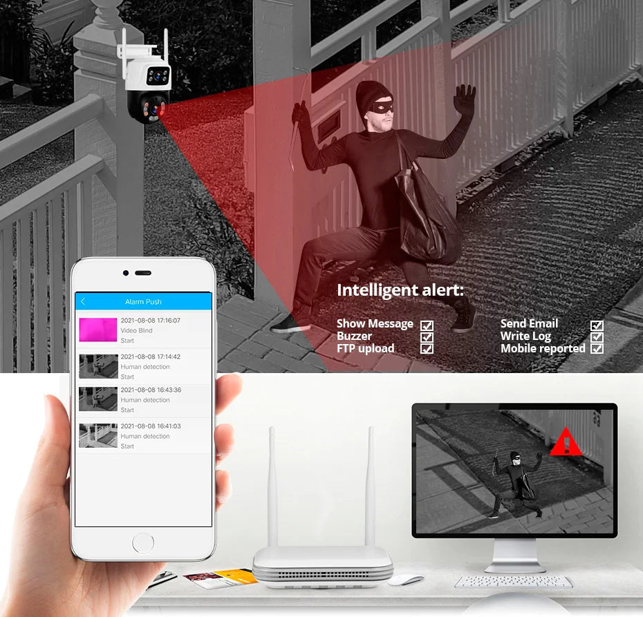 KERUI 6MP HD Dual Lens WIFI IP Camera 8CH NVR Wireless Home Security Camera System Kit Surveillance CCTV Night Vision