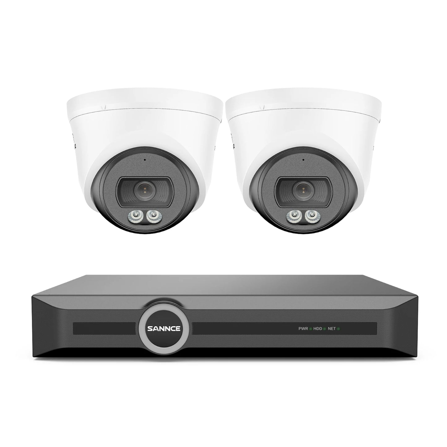 SANNCE 8MP PoE Security Camera Outdoor,8CH NVR with 2.8mm 4k home surveillance cameras ,H.265 Two-Way Audio,AI Human Vehicle Detection ,128° Dual Light Night Vision CCTV Surveillance Camera ONVIF