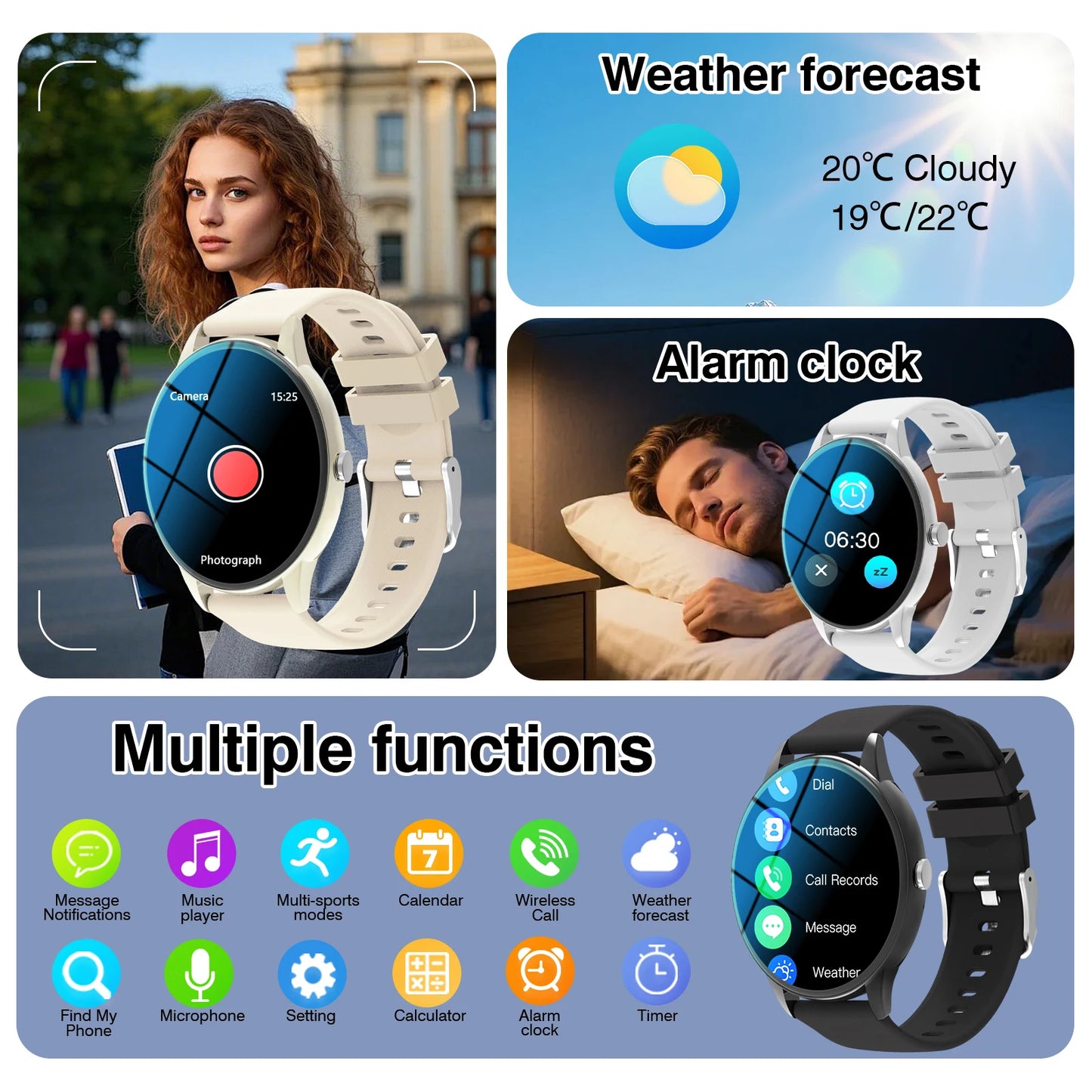 1.65-inch Full Screen Touch Sports Smartwatch with Wireless Call/message Reminder/multiple Sports Modes,music Playback,Compatible with Android&Iphone, Valentine'S Day/Christmas/New Year/Birthday Watch Gift, Suitable for Famil