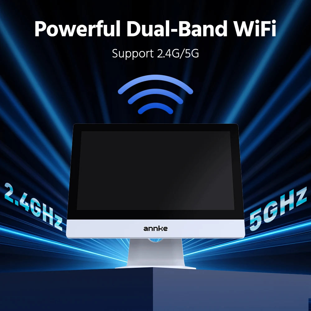 ANNKE Wireless Solar Security System – 10CH 12inch 8MP NVR 4MP PT Camera, Dual-Light Full-Color Night Vision, PIR+AI Human Detection, Two-Way Audio, APP Alerts & Alexa Compatible