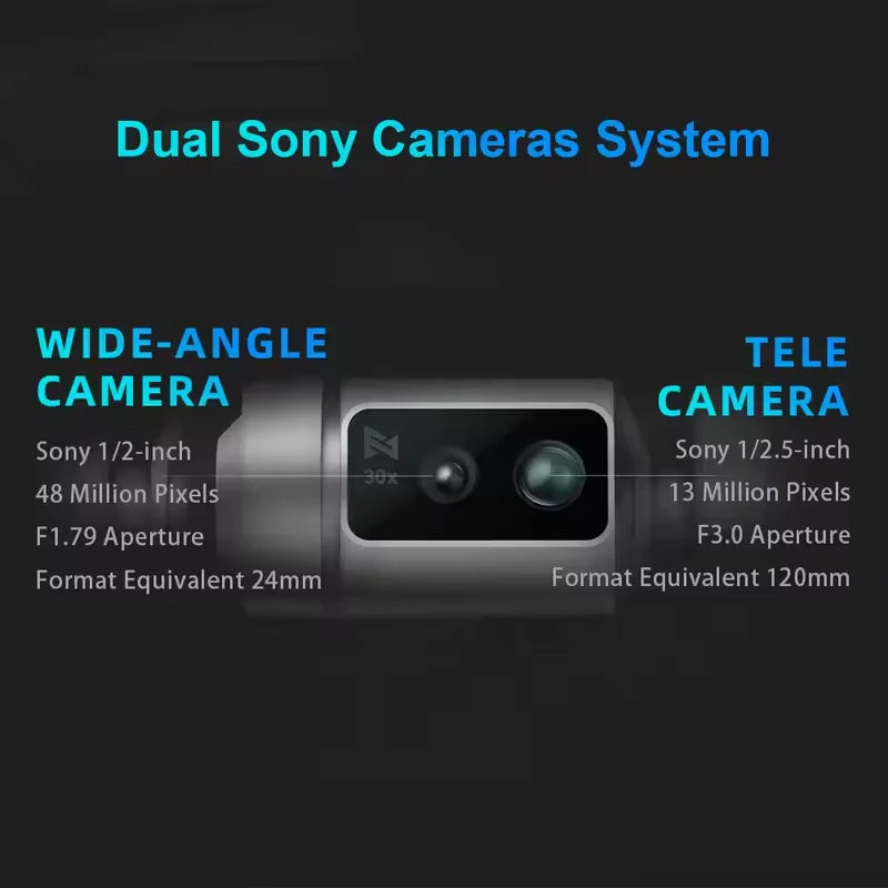 FIMI X8 Tele Max 4K Professional Drone Wide-Angle Tele Camera 30x Hybrid Zoom 3-axis Gimbal AI Super Night Video RC Quadcopter