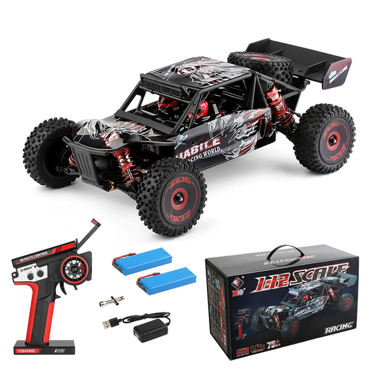 WLtoys 124016 124017 RC Car 75km/h High Speed Remote Control Crawler 2.4G Electric 4WD Off-Road Drift Climbing Racing Vehicle Toys Brushless Motor