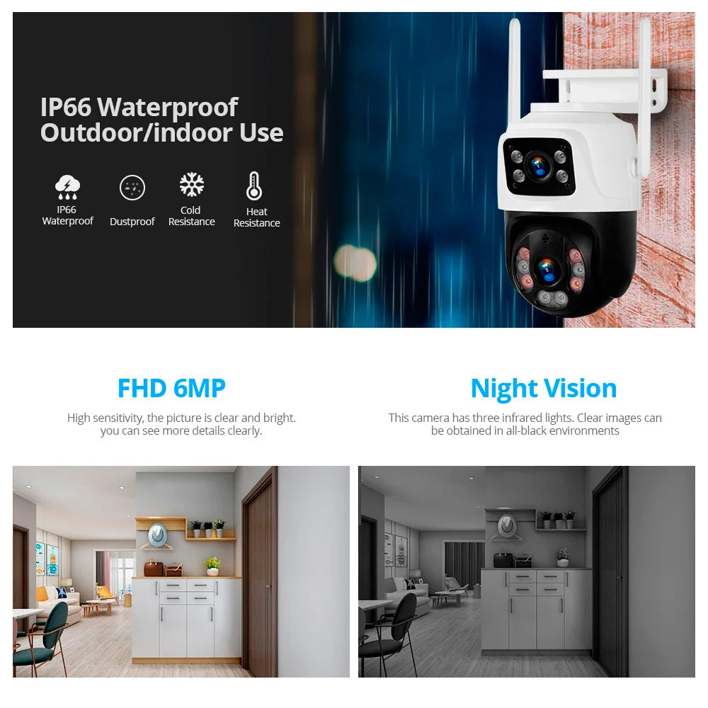 KERUI 6MP HD Dual Lens WIFI IP Camera 8CH NVR Wireless Home Security Camera System Kit Surveillance CCTV Night Vision