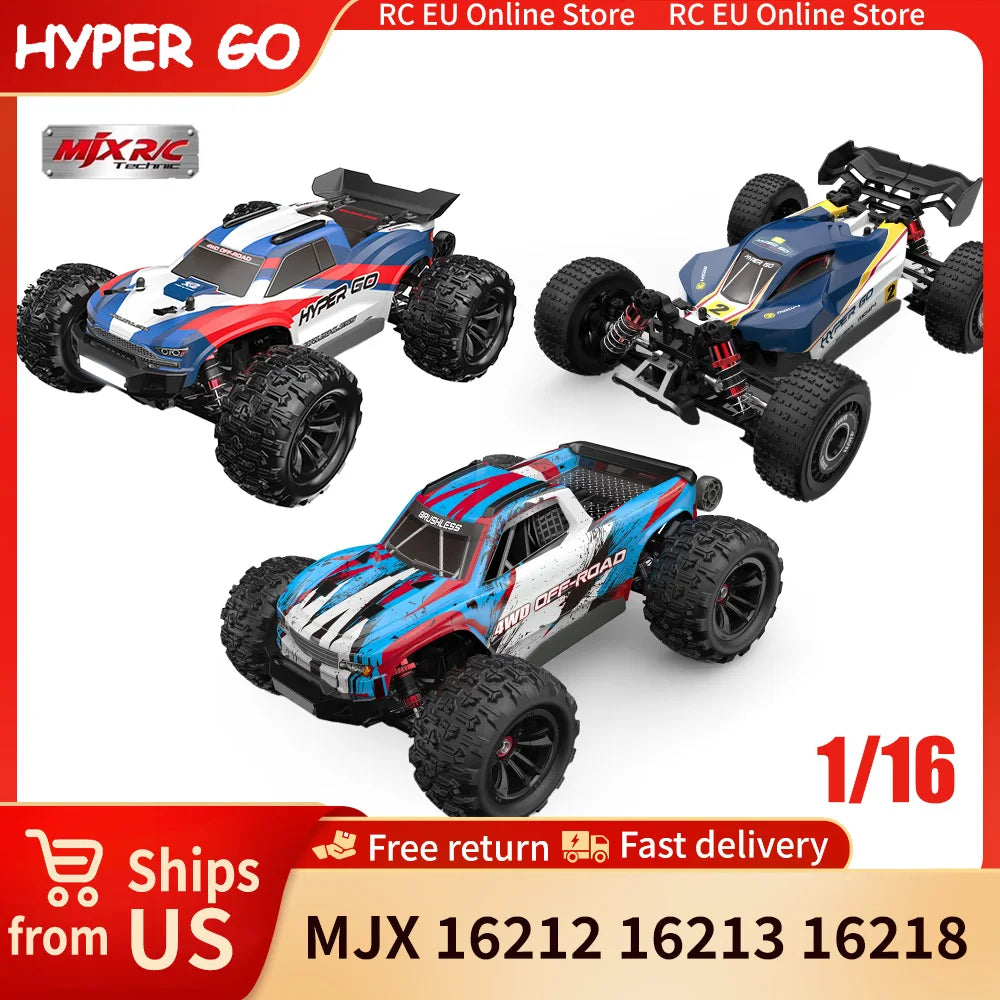 Hyper Go MJX1/16  16212 16213 16218 RC Car Brushless 4Wd Off Road High Speed Racing Climbing Remote Control For Adult Hobbyists