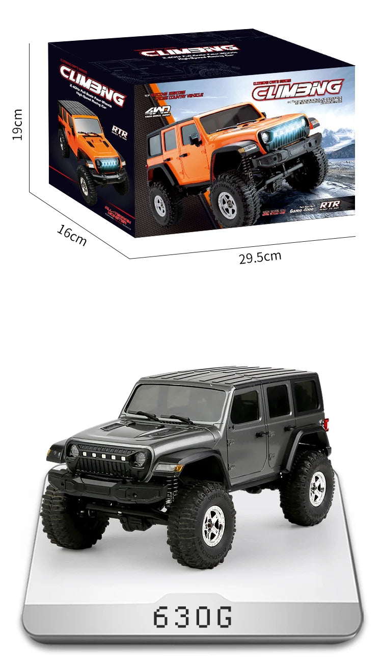 1/18 Scale RC Car C8801 RC Model 2.4G 4WD Simulation Off-Road Crawler Climbing Remote Control Truck with LED Lights Toys