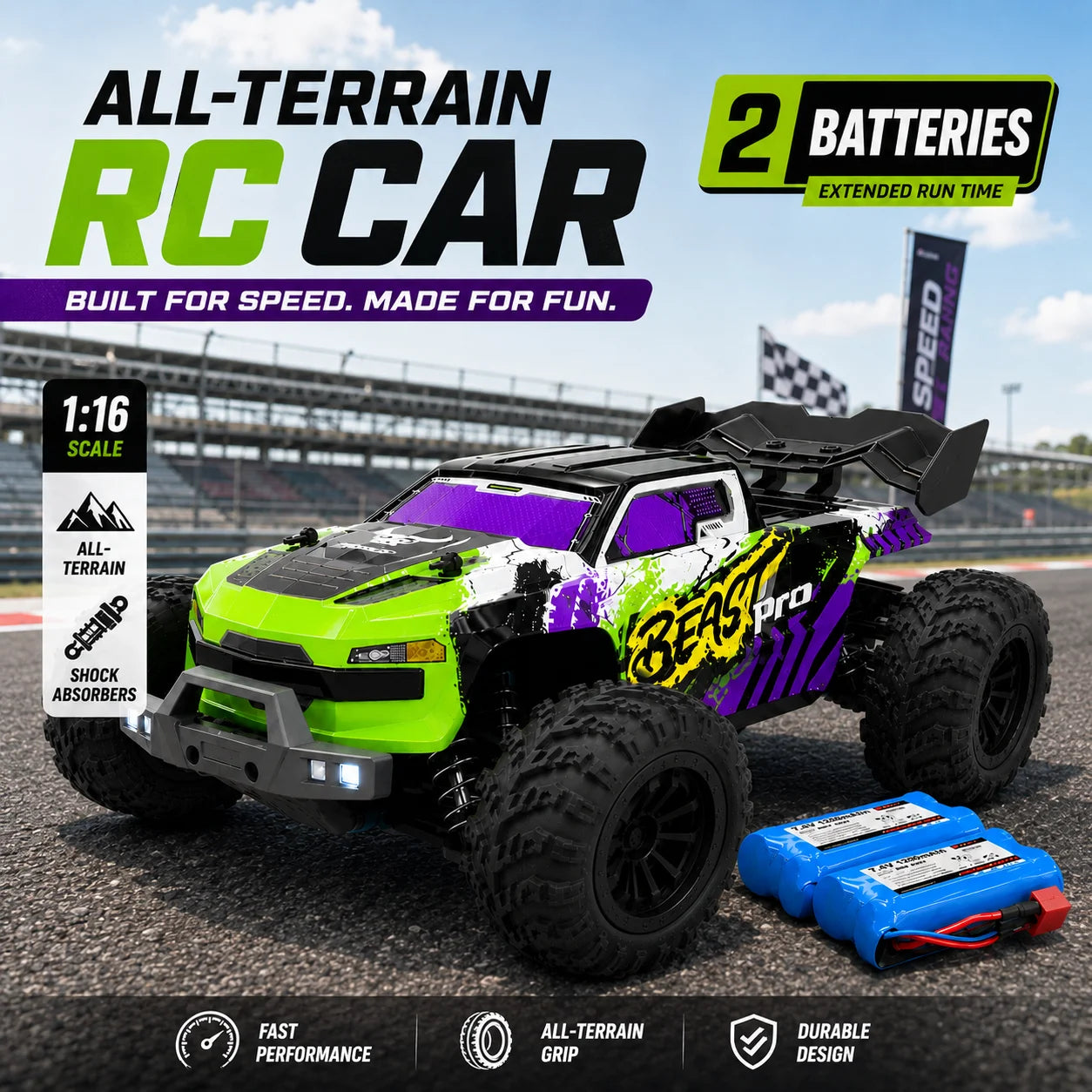 ZNLYRION RC Buggy 1:16 4 Wheel Drive Off-Road SG116MAX PRO Vehicle Optional Brushless Motor Anti-Slip Tire Remote Control Racing Truck