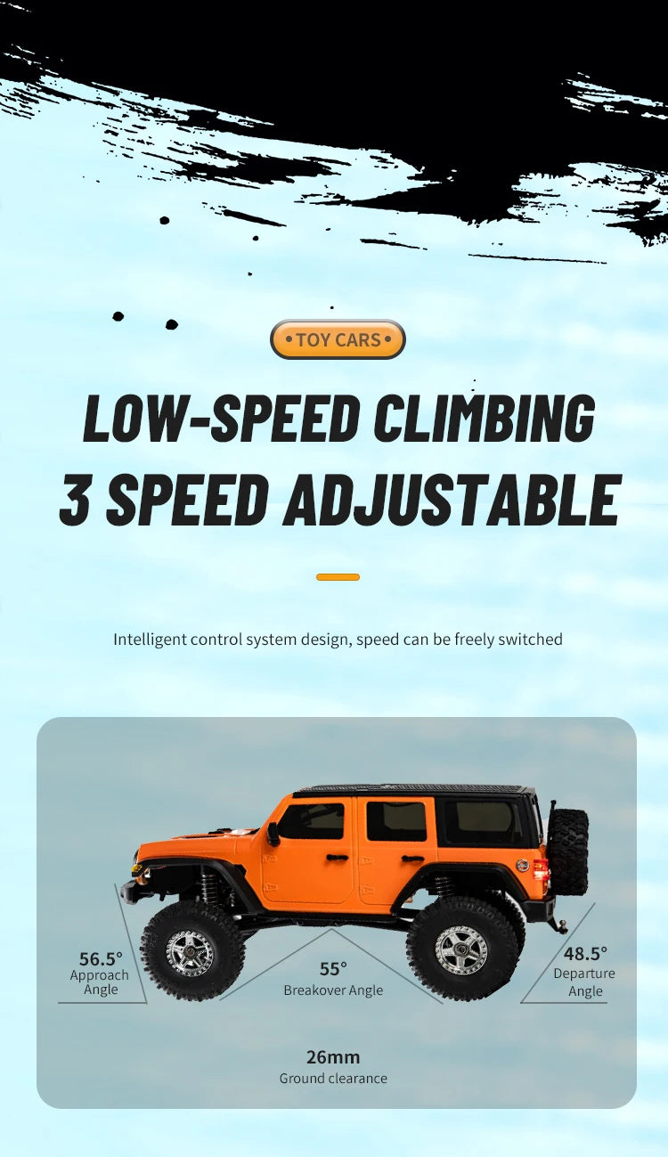 1/18 Scale RC Car C8801 RC Model 2.4G 4WD Simulation Off-Road Crawler Climbing Remote Control Truck with LED Lights Toys