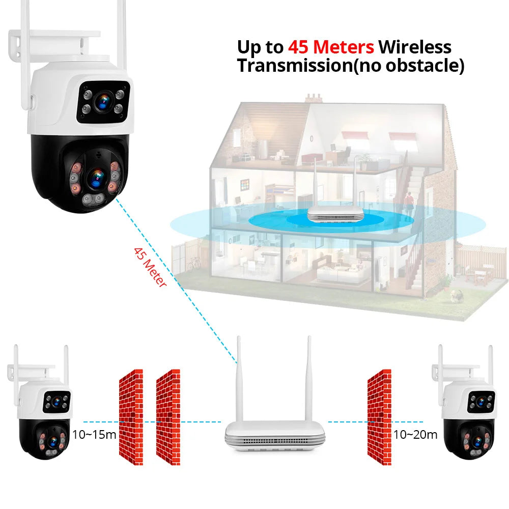 KERUI 6MP HD Dual Lens WIFI IP Camera 8CH NVR Wireless Home Security Camera System Kit Surveillance CCTV Night Vision
