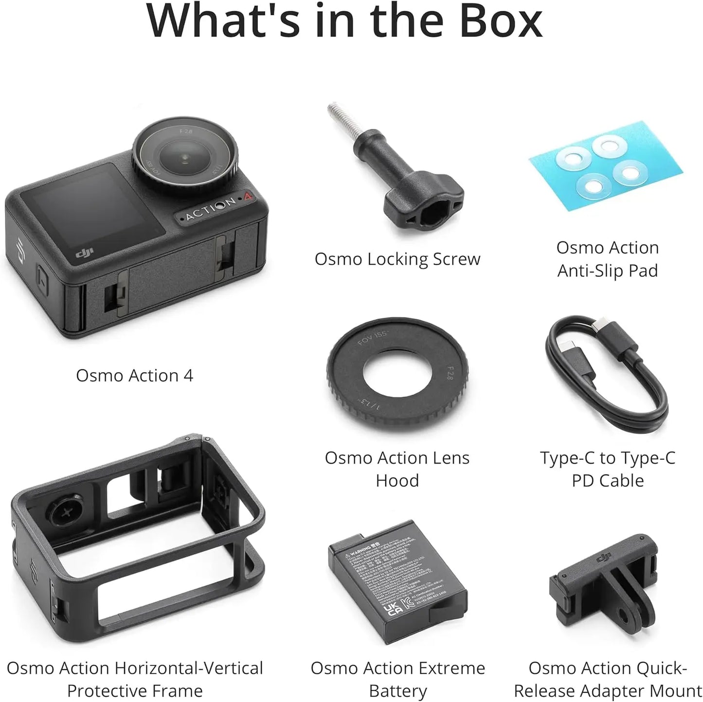 Open Box-DJI Osmo Action 4 Standard Combo Waterproof Action Camera 1/1.3" Sensor 4K/120fps Video Low-Light Imaging 10-bit D-Log M Vlogging Camera
